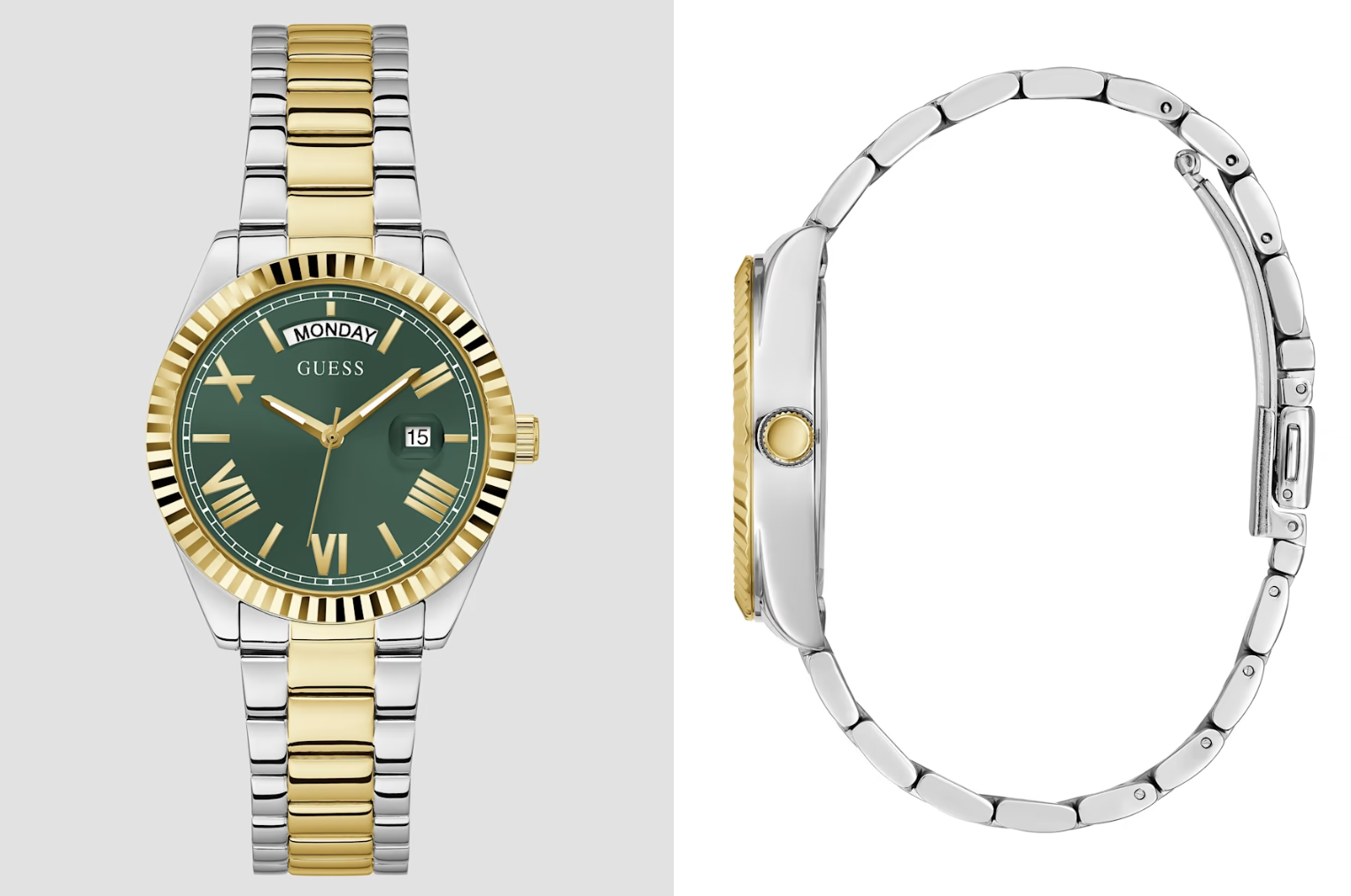 GUESS Women’s Multi-Tone and Green Analog Watch